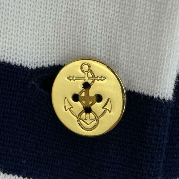 Lauren Ralph Lauren Blue White Nautical Button Front Knitted Cardigan Size M - Picture 4 of 8